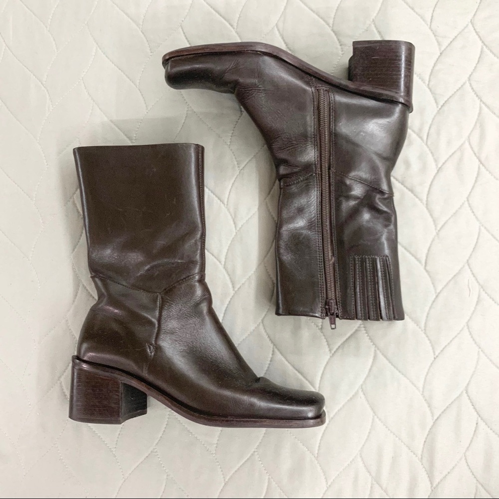 ❌𝕊𝕆𝕃𝔻❌Brown square toe boots